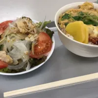 学食 天丼&ささみサラダ|まさん