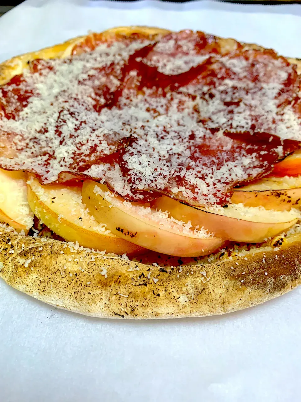 Coppa, Pecorino Romano and White Peach Sourdough Pizza|gonbenさん