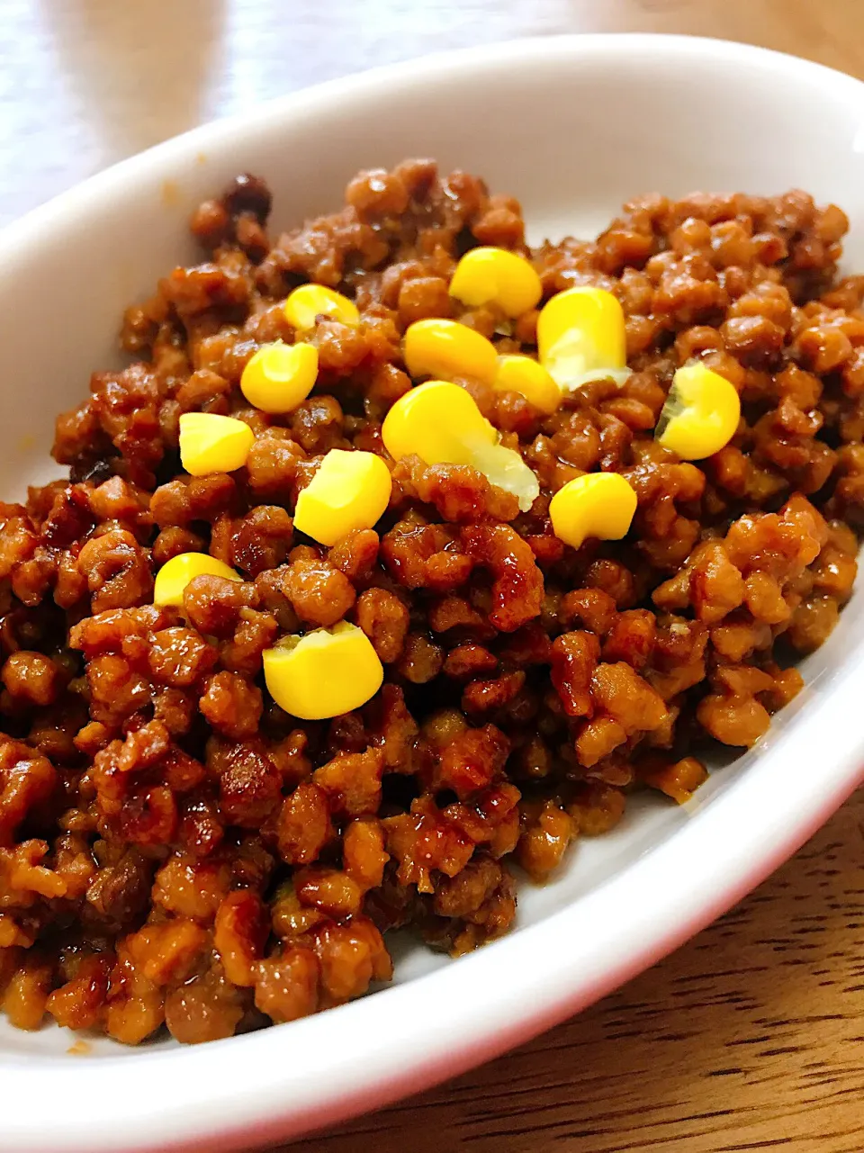 大豆のお肉でコーン🌽肉味噌|ももこさん