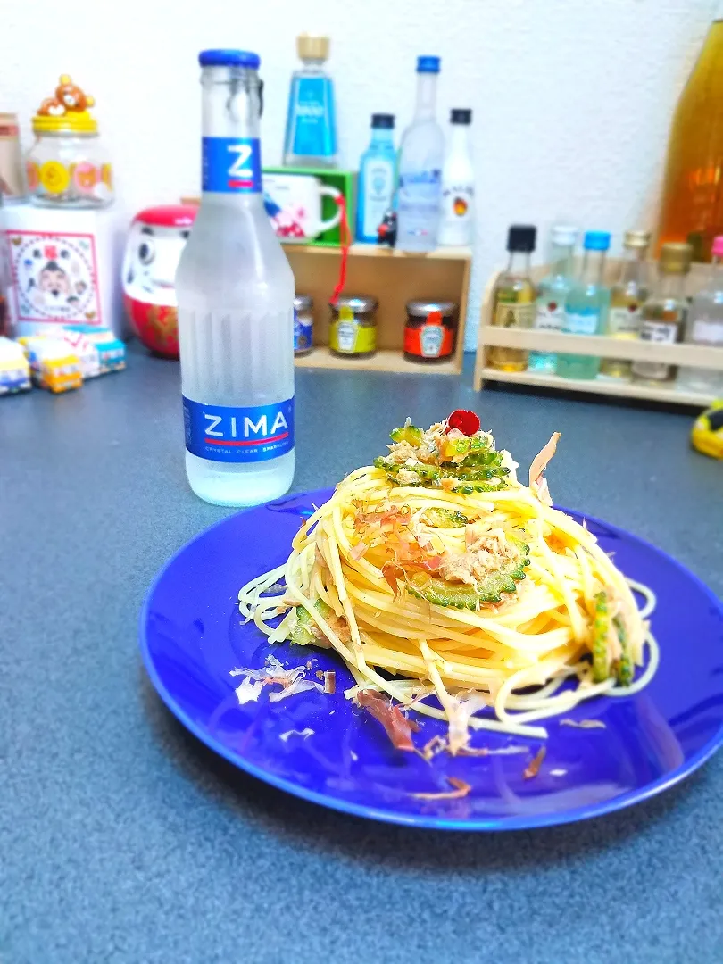 無農薬ゴーヤとツナの甘辛パスタ😋|masaki .fさん