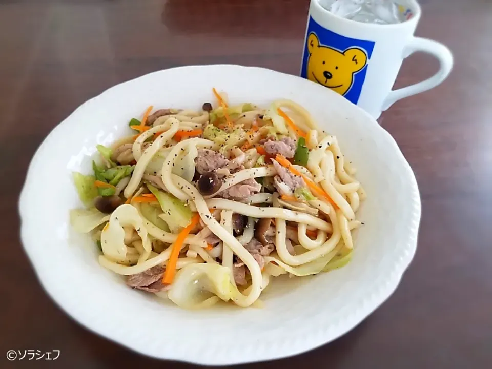 今日の昼ご飯だよ(*^^*)
★焼うどん|ソラシェフさん