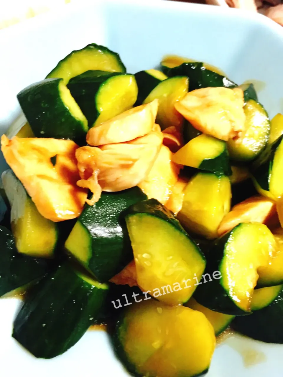 ＊きゅうりとささみの炒め物＊|ultramarineさん