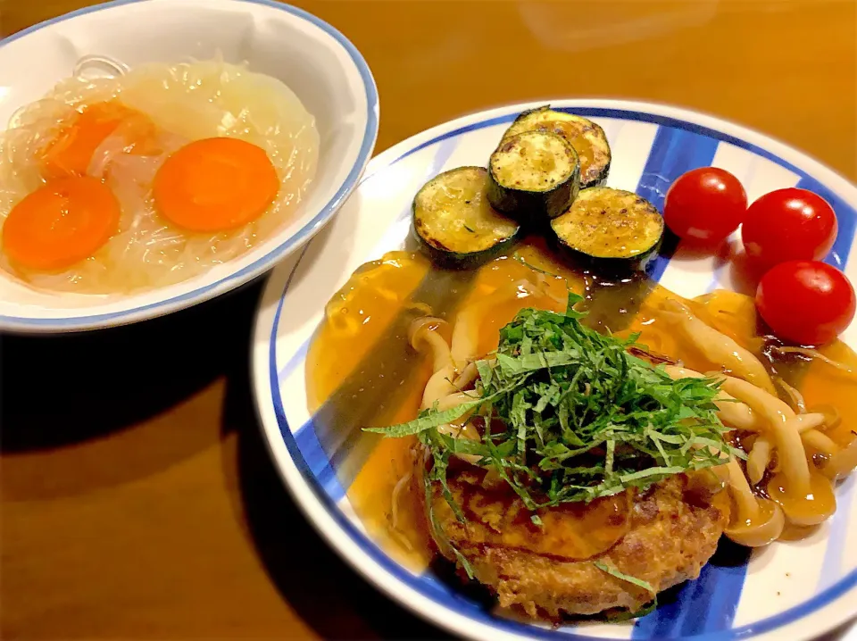 豆腐ハンバーグ&春雨スープ|めりるさん