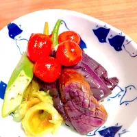 Snapdishの料理写真:夏野菜の揚げ浸し|Rika Takiさん