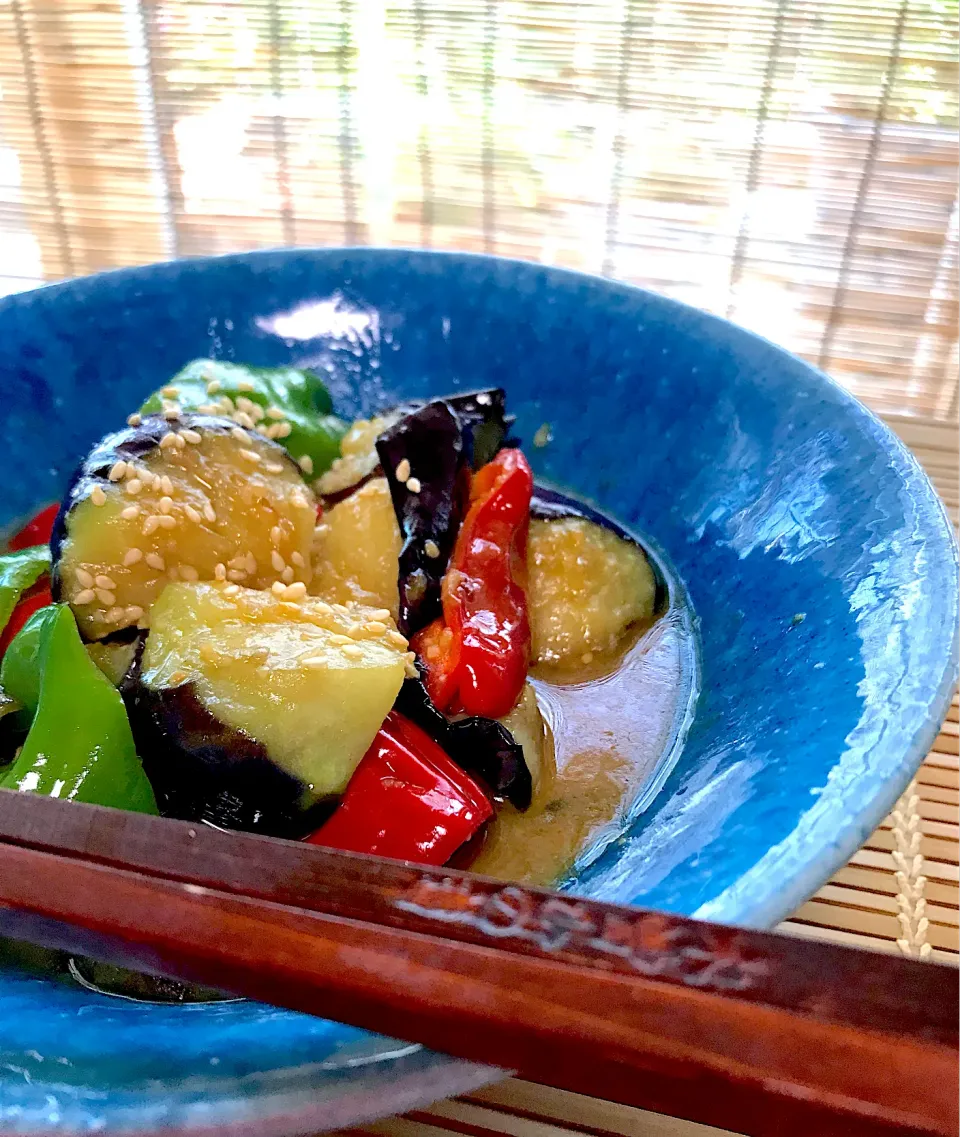 なすとピーマンの味噌揚げ浸し|シュトママさん