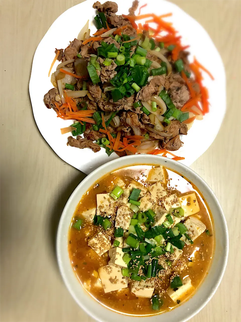 豚こまカリカリ焼き&麻婆豆腐|ステンラップさん