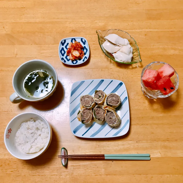 ひき肉と大葉の油あげ巻き🌀|ちゃみこさん