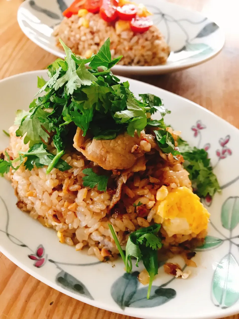 パクチーたっぷり焼き肉のたれで納豆チャーハン|Asako Kunoさん