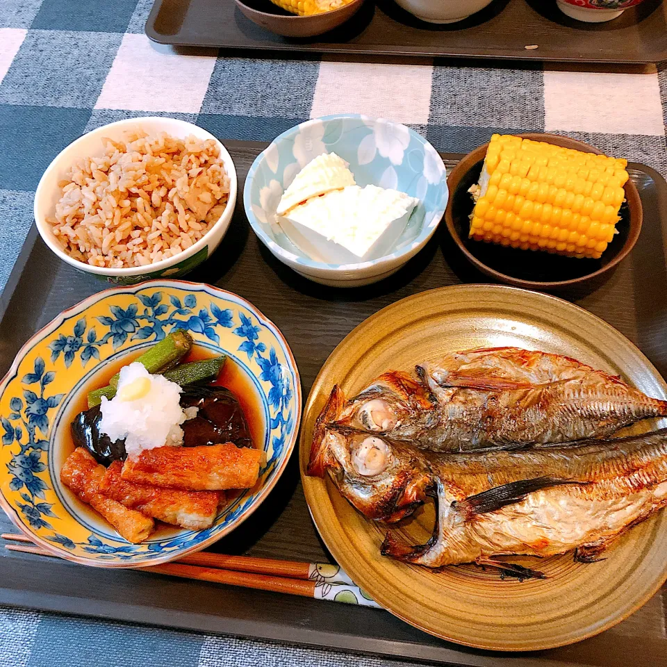 鯵の開きと松茸ごはん定食|haruyokoさん