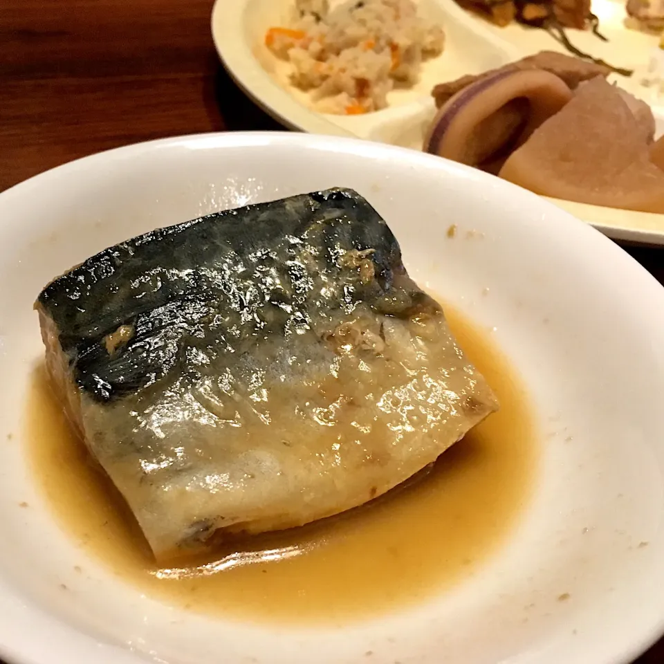 昼ごはん☀️☀️🔆 
鯖の煮付け   イカ里芋大根  など|ぽんたさん