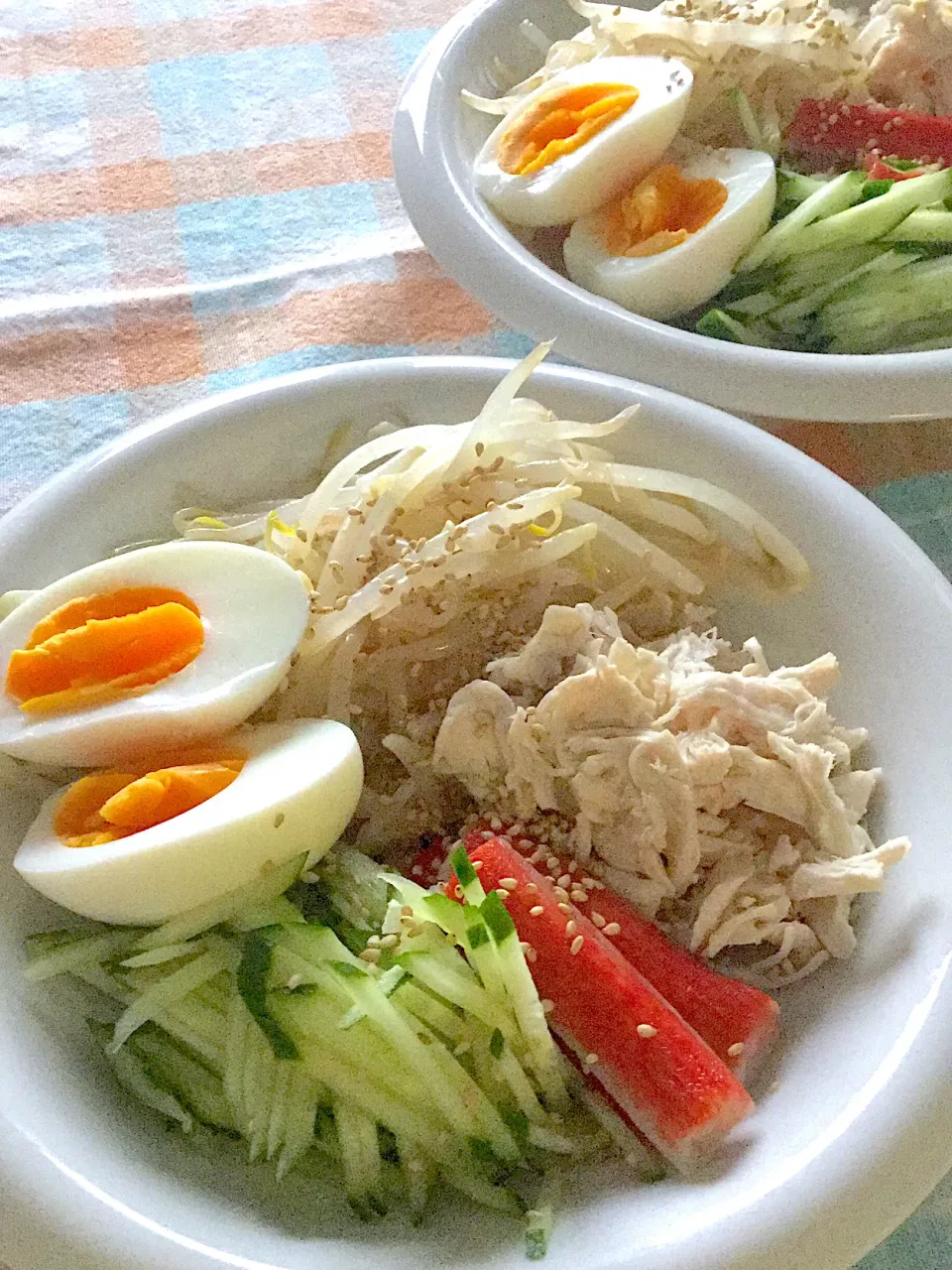 娘たちの夏休み置き弁当！冷やし中華の具まで用意。麺は昼に長女に頼む！！|yukoさん