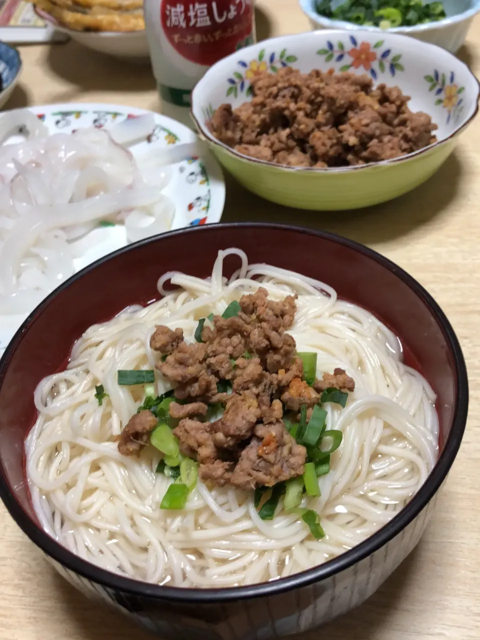 今夜は素麺。鳥ガラで塩味です！|加寿さん