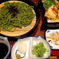 鱧天丼と抹茶ざるうどん|くり坊さん