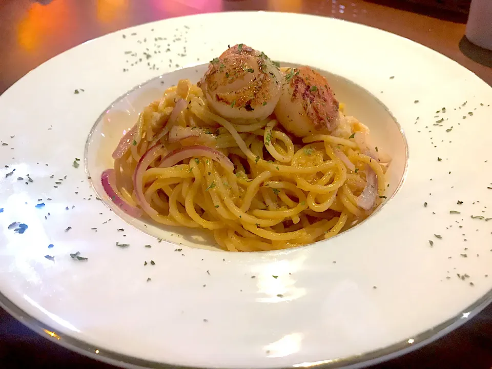 Scallops crab meat spaghetti|Sky Blueさん