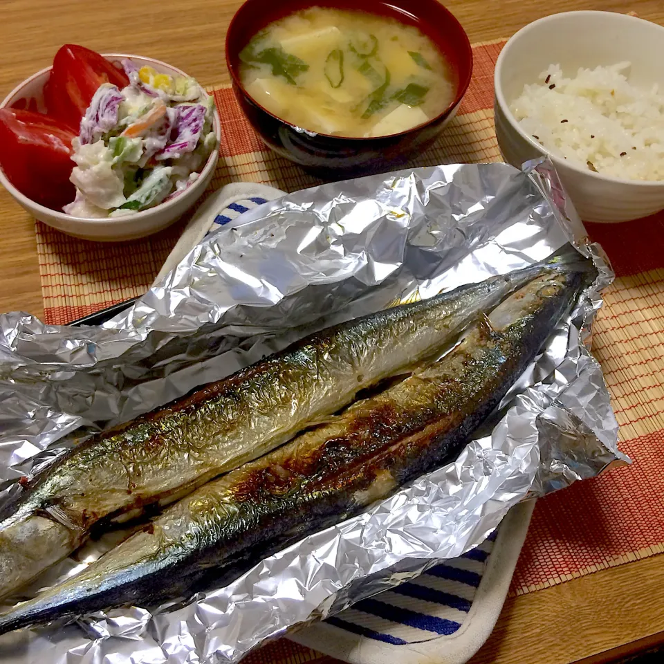 2019/08/20 焼サンマ、野菜がとれるポテトサラダ|kykyさん