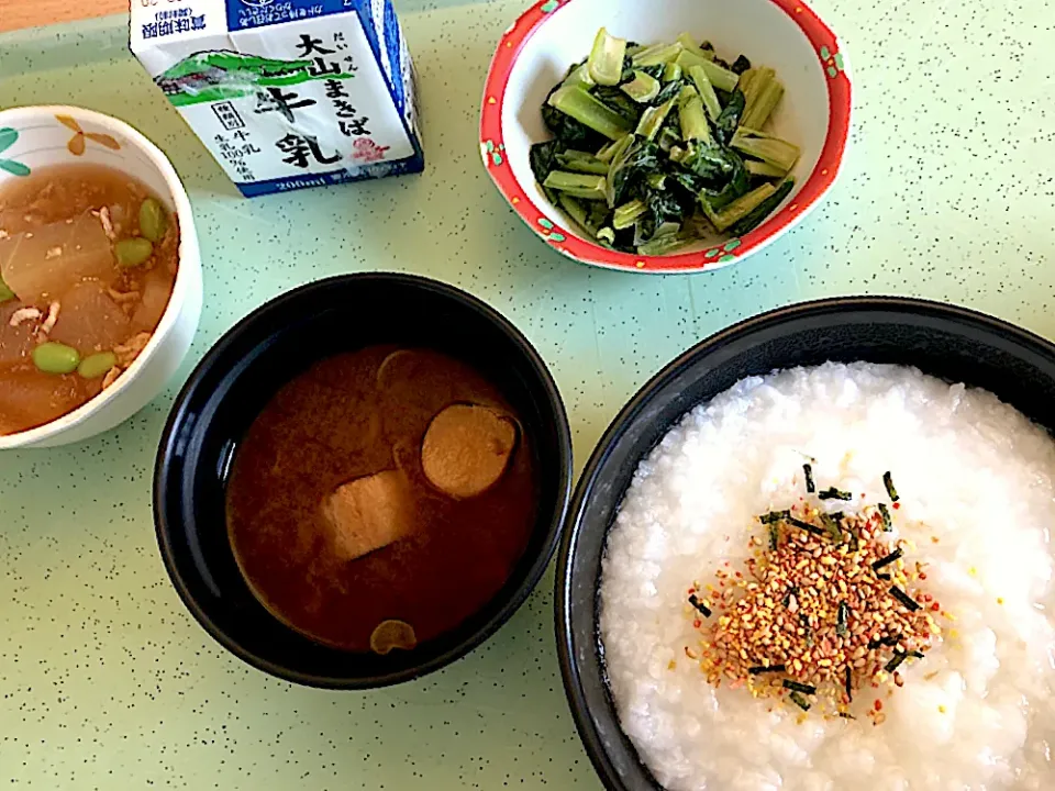 【病院食(朝)】冬瓜そぼろ煮(枝豆)|サンシャイン山崎さん