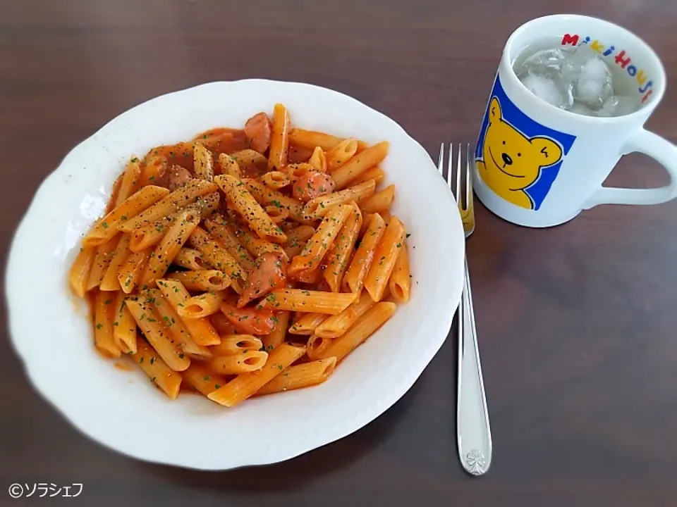 今日の昼ご飯だよ(*^^*)
★ペンネのミートソース|ソラシェフさん