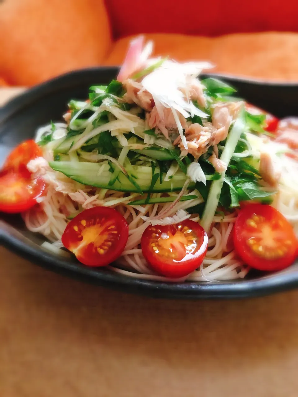 ツナとトマトのぶっかけそうめん|ゆきさん