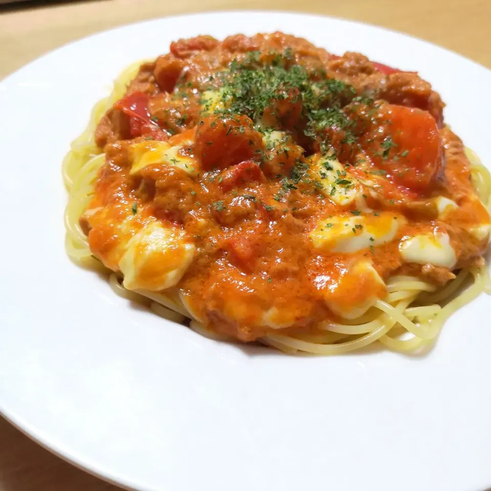 ソースから作ったトマトパスタ|25歳♀さん