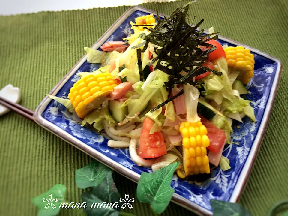 かおちゃんのサッパリモリモリ♪チョレギサラダうどん♡やっと投稿\( ˆoˆ )/|まなまな♡さん