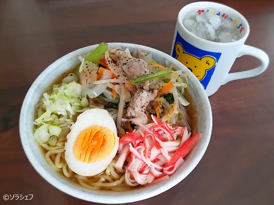 Snapdishの料理写真:今日の昼ご飯だよ(*^^*)
★炒め野菜たっぷり醤油ラーメン|ソラシェフさん