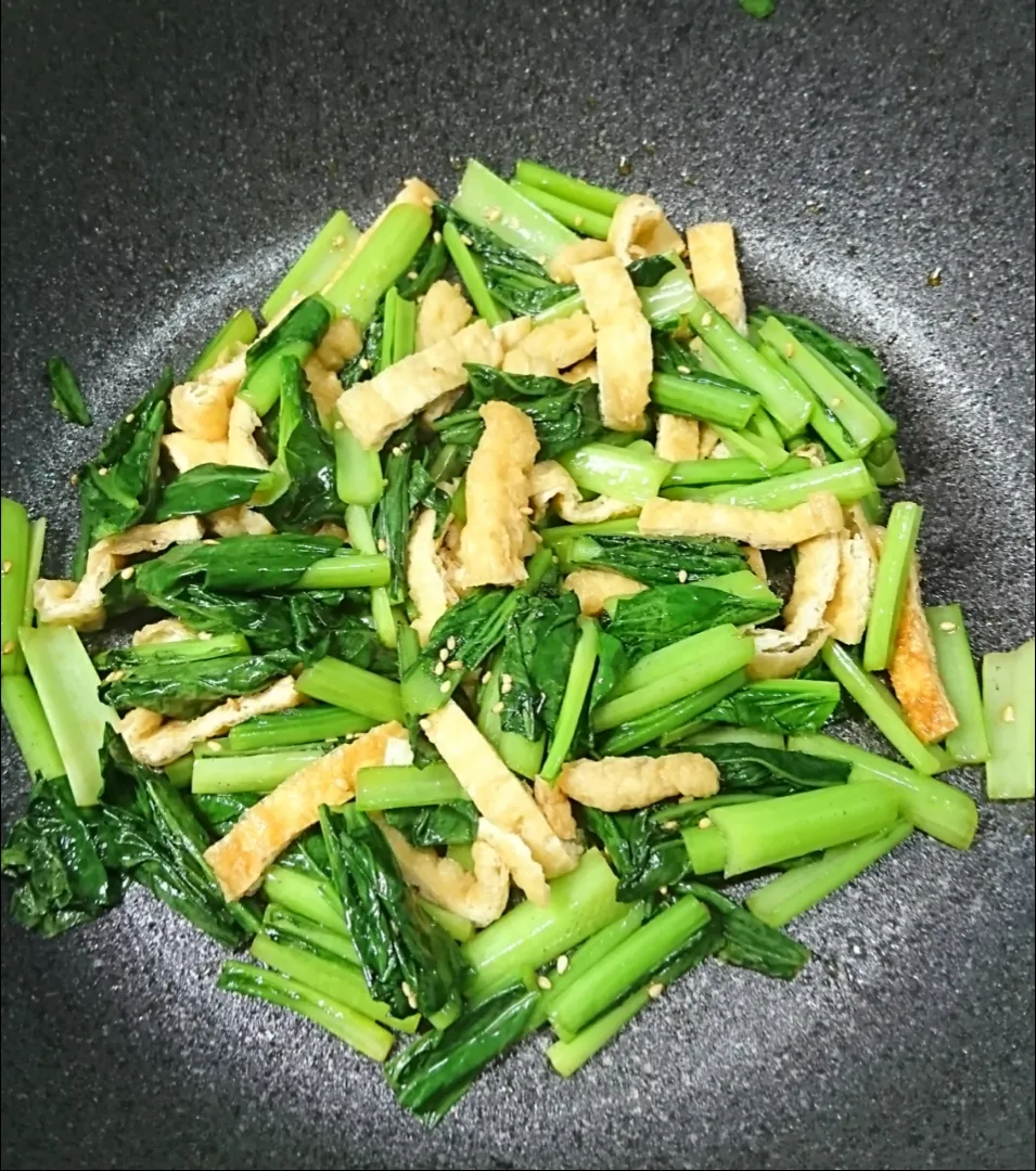 小松菜と油揚げの炒め物|しまだ ちえこさん