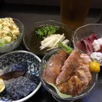 Snapdishの料理写真:小鉢で晩御飯です。|よねちゃんさん