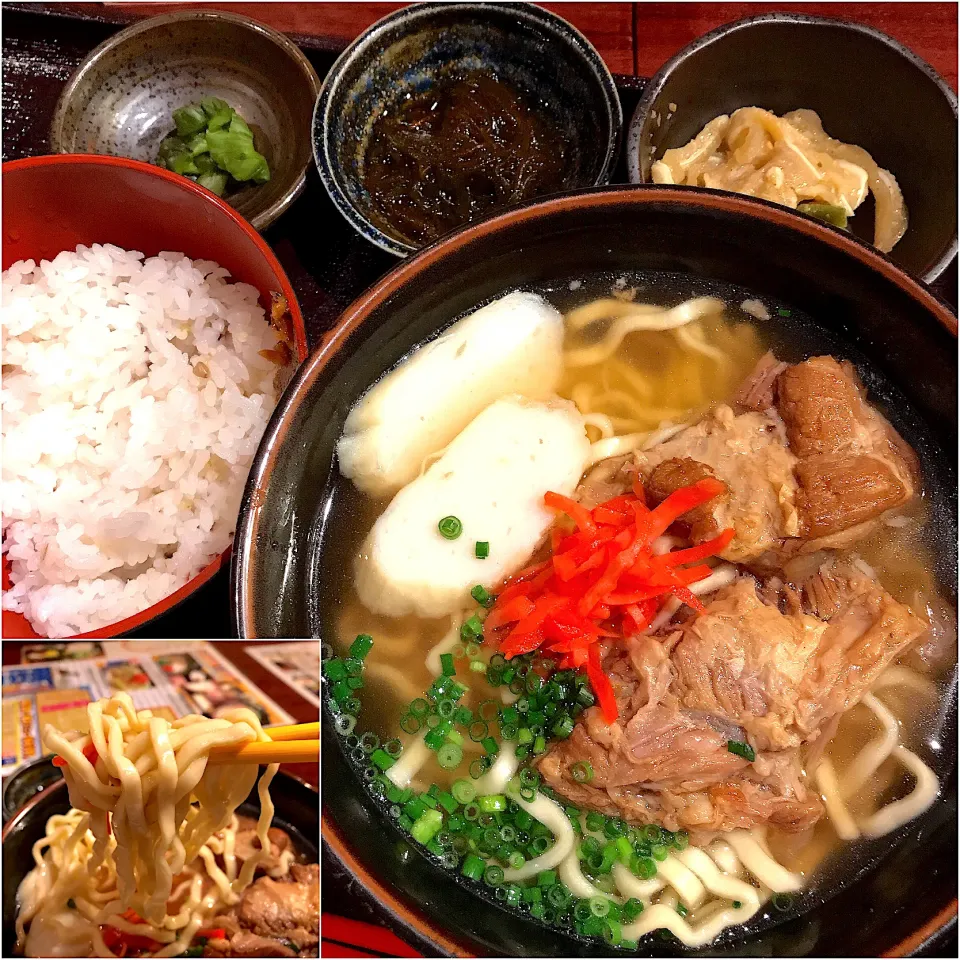 ソーキそば定食@竹富島(銀座)|塩豚骨さん