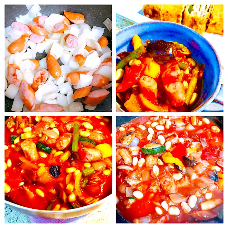 ウィンナーと夏野菜のチリビーンズ|海斗さん