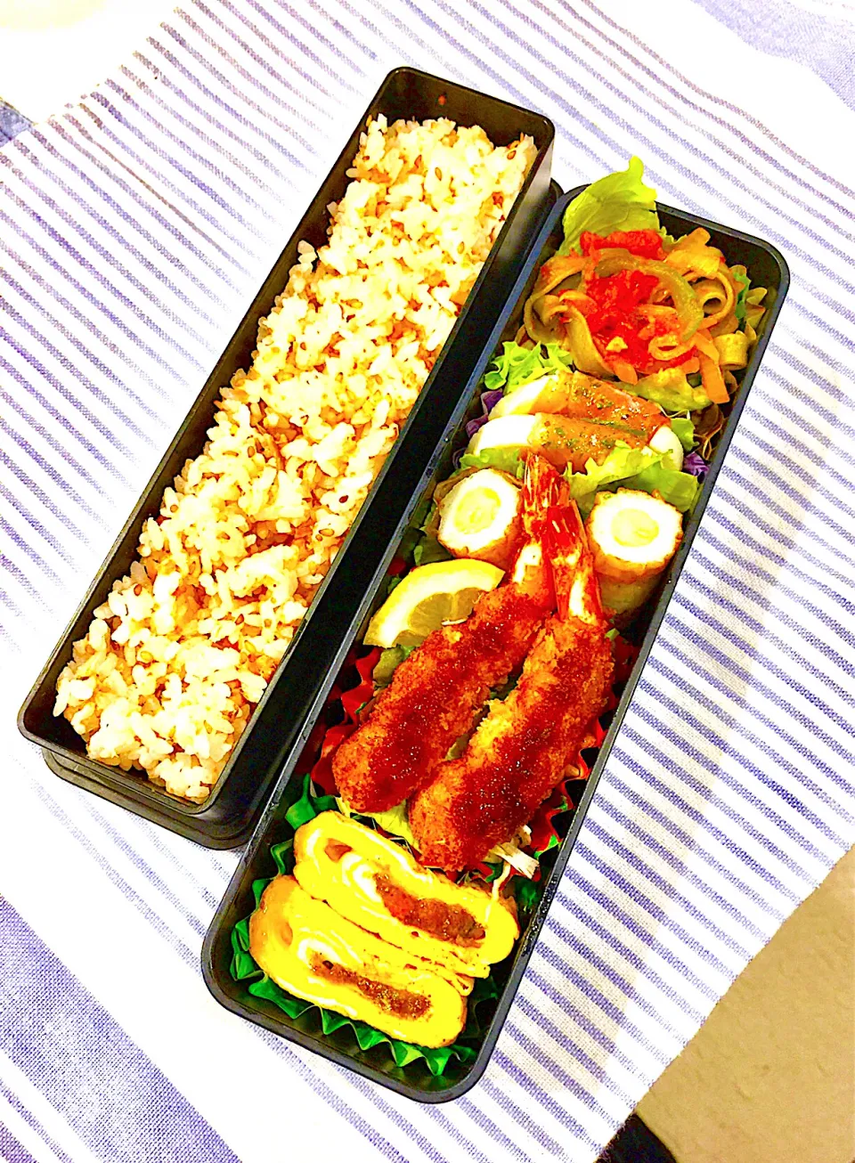 Snapdishの料理写真:昨日の休日出勤の彼弁🍱|KANAさん