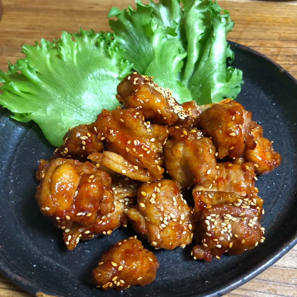 鶏もも肉の甘辛チキン|はーさん