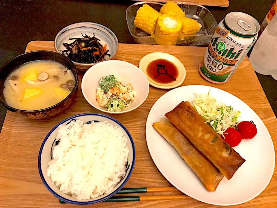 Snapdishの料理写真:春巻き定食|いちごさん