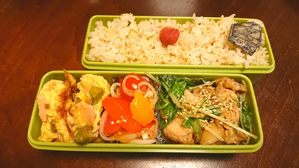 Snapdishの料理写真:鶏モモ肉の照り焼き弁当|りょーさん