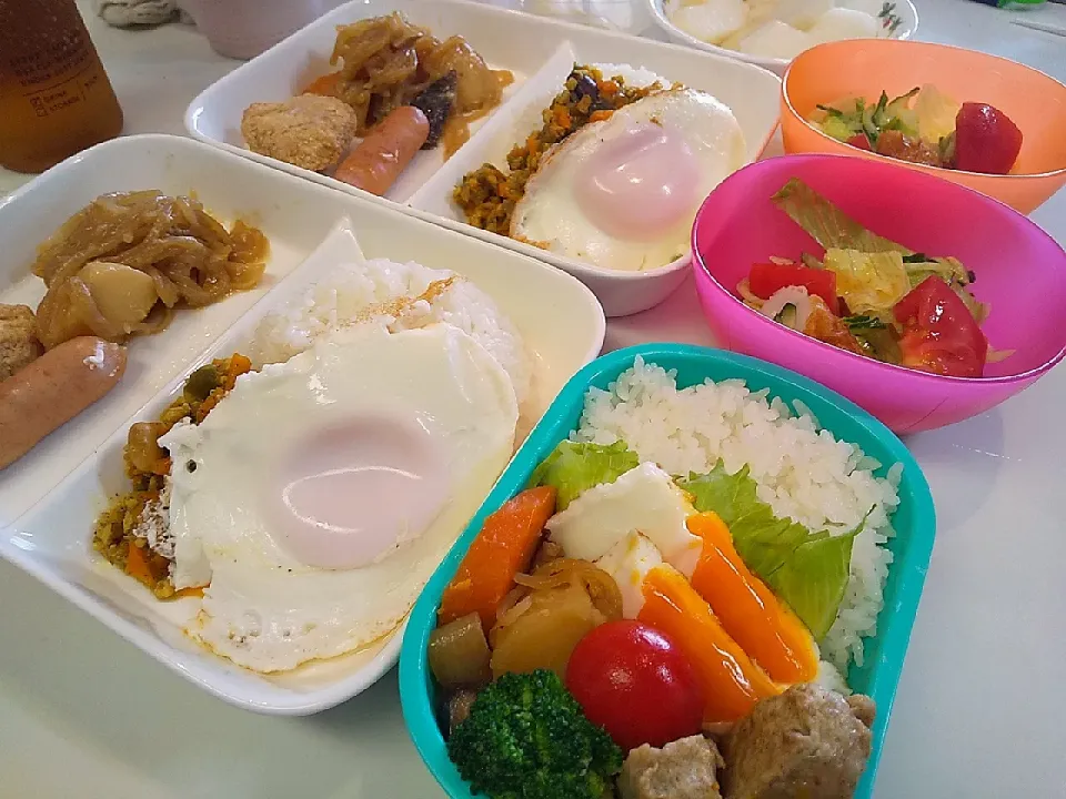 Snapdishの料理写真:0827 学童弁当&置き飯|まきごろうさん