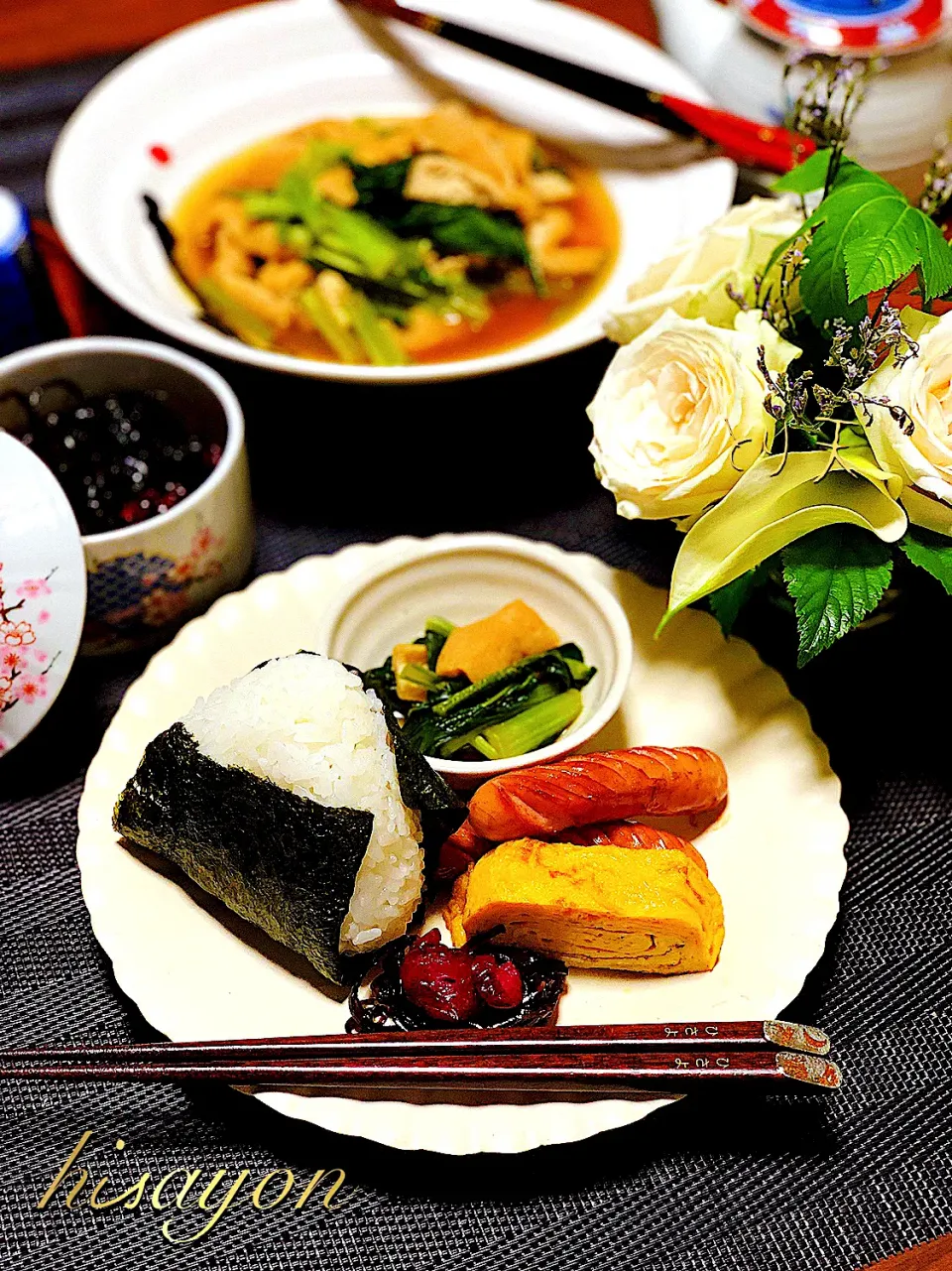 朝ごはん  おにぎりプレート|七味さん