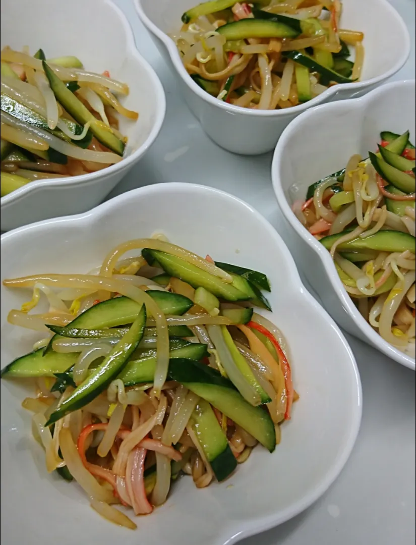 きゅうり、もやし、カニかまの中華あえ🥒🦀|しまだ ちえこさん