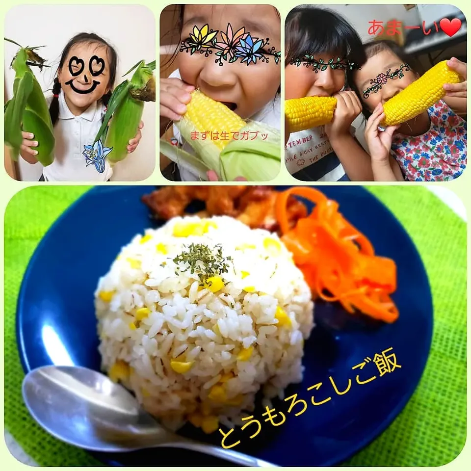 朝採りトウモロコシ🌽noトウモロコシご飯|かのりさん