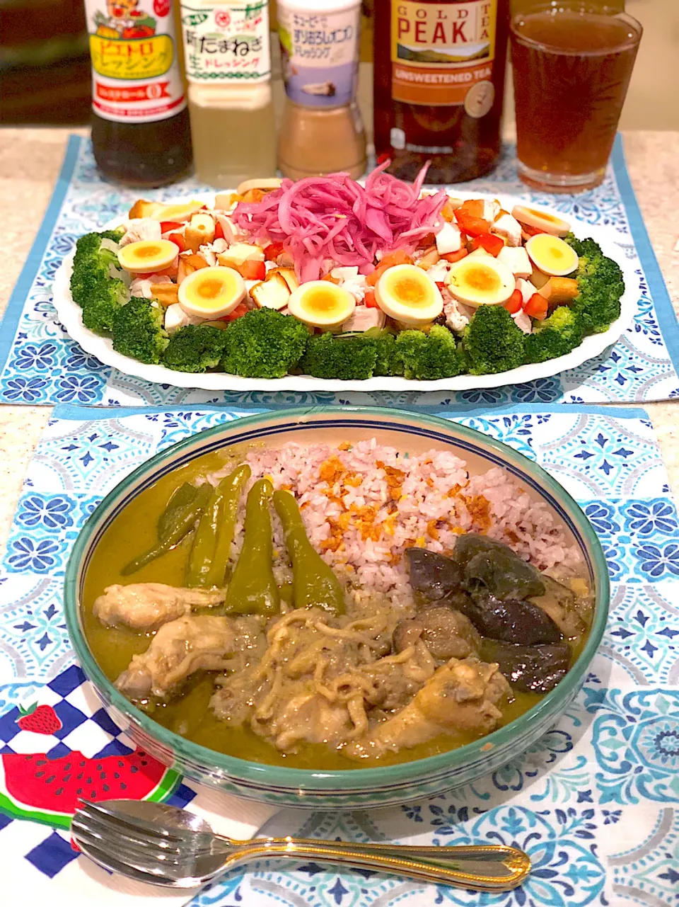 グリーンカレー🍛！ 筋肉モリモリサラダ🥗！|Mayumiさん