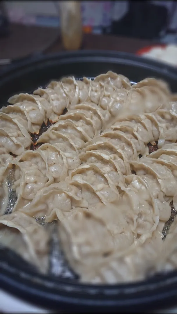 ホットプレートで餃子パーティー|なぁ〜なさん