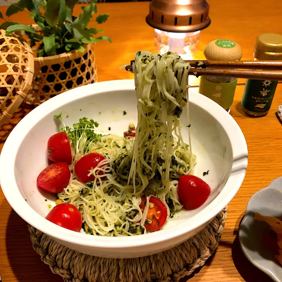 （夜）イタリアンなジェノベーゼそうめん|Roooriさん