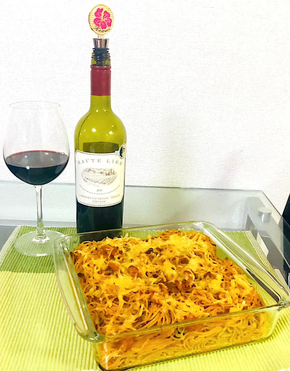 Dinner! Pasta and Red wine|Jaimie Alvarezさん