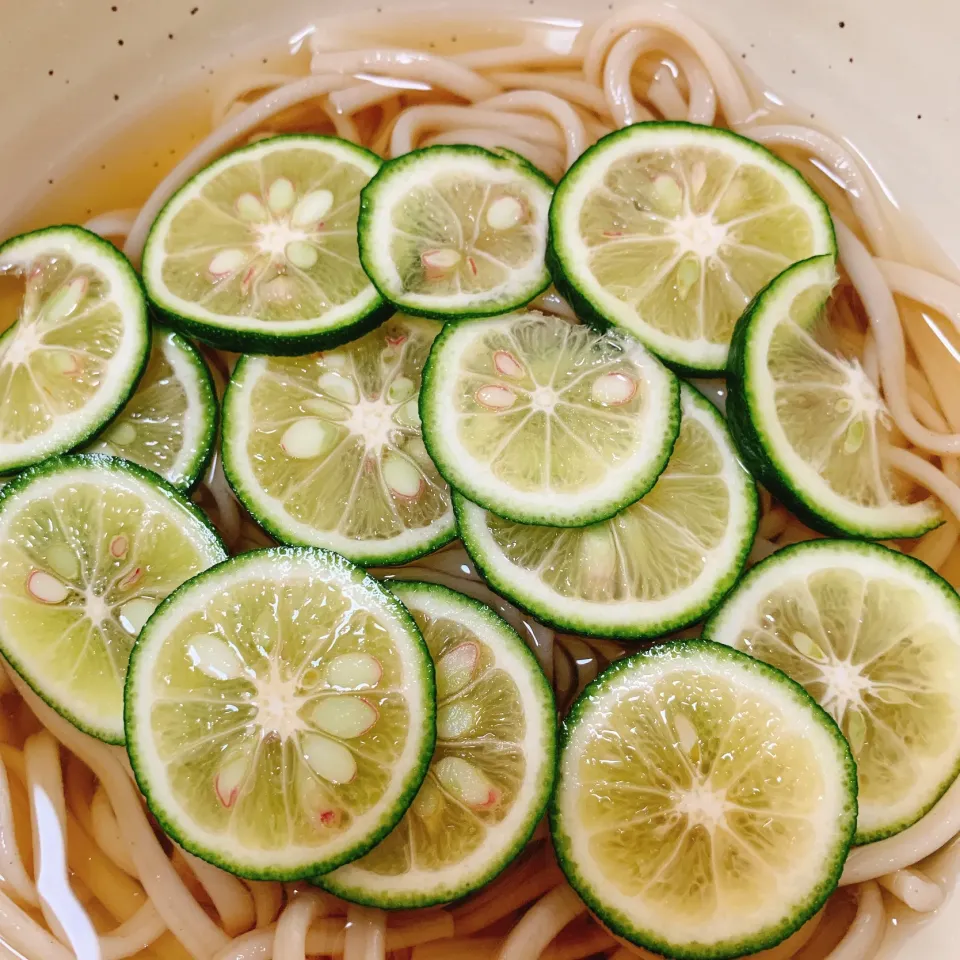 Snapdishの料理写真:かぼす もち麦麺|やまさきあいさん