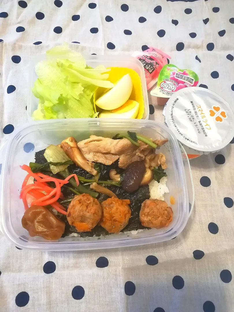 ミートボールと豚しゃぶ弁当🍱|とにおさん