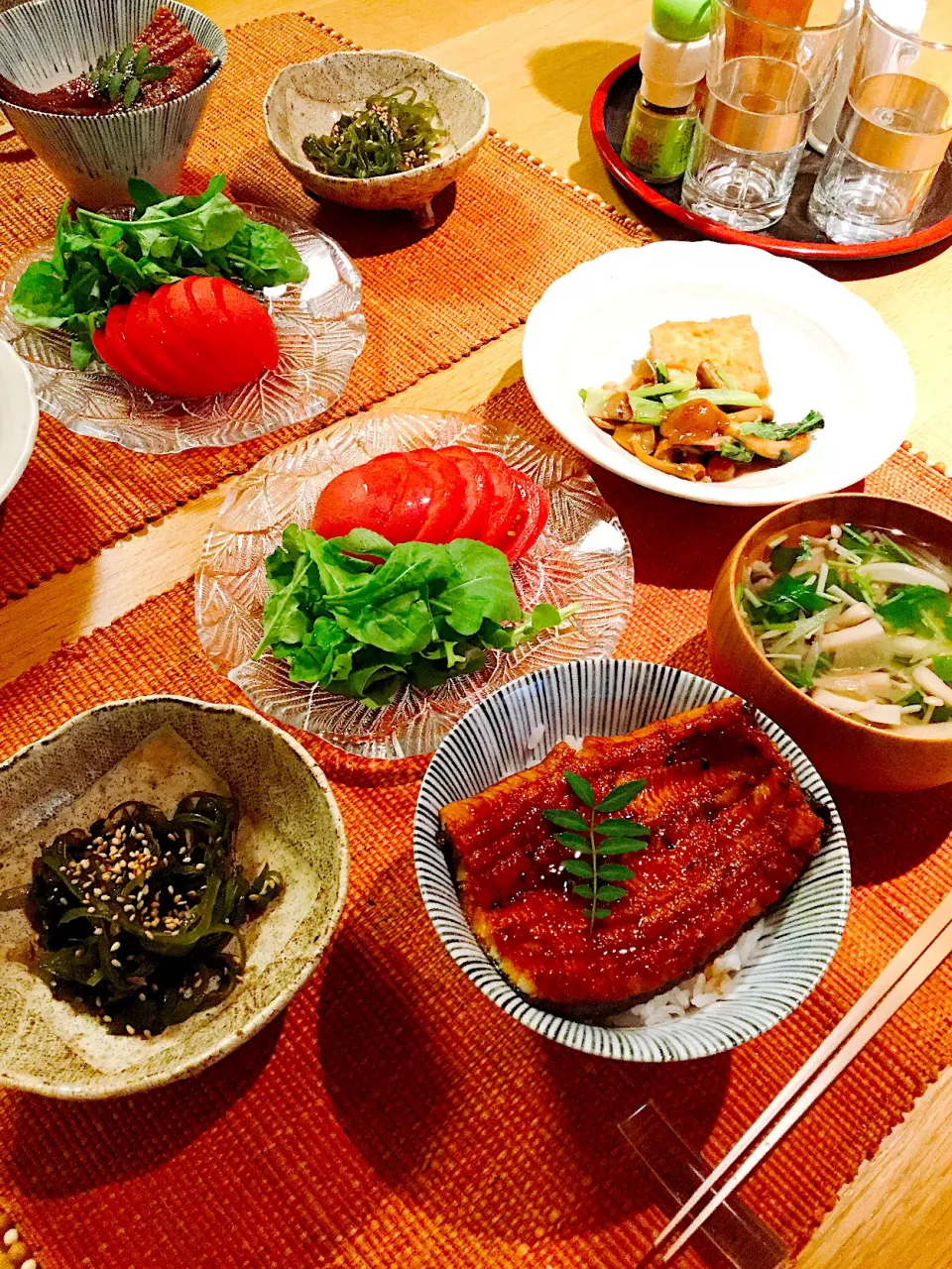 鰻丼、切り昆布煮、厚揚げ煮物|papinさん