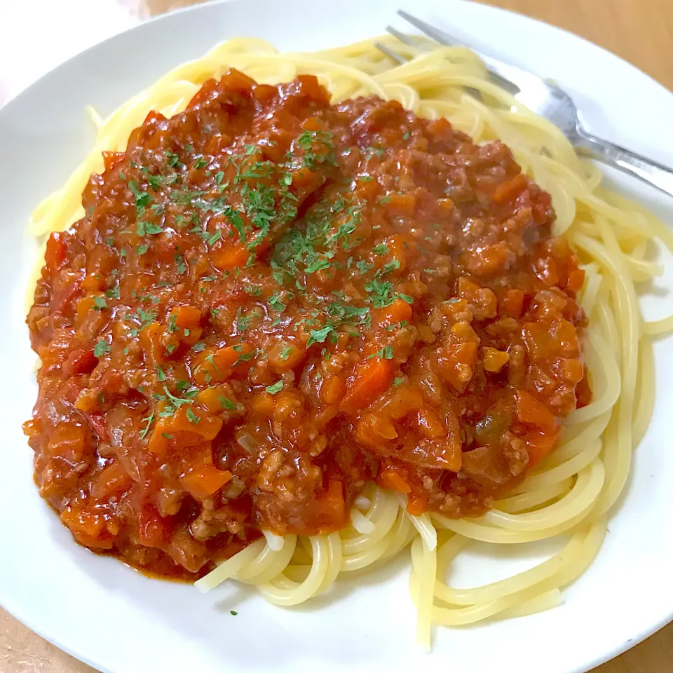 スパゲティミートソース🍝|たまこっこさん