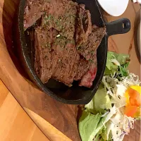 Snapdishの料理写真:ハラミステーキ|chamさん