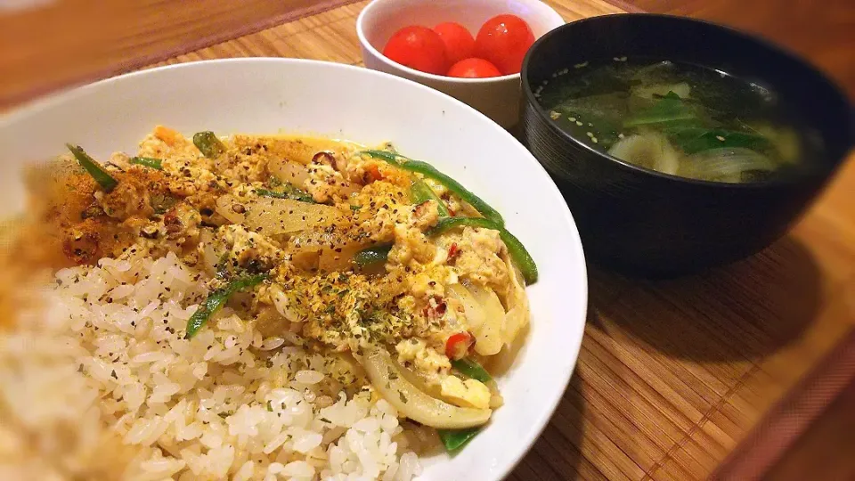 ピーたま丼～
の晩ごはん✨|kaz(*･ω･)さん