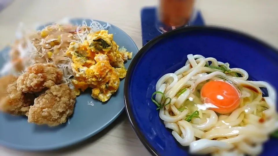 釜玉うどん朝ごはん|えびぱんさん