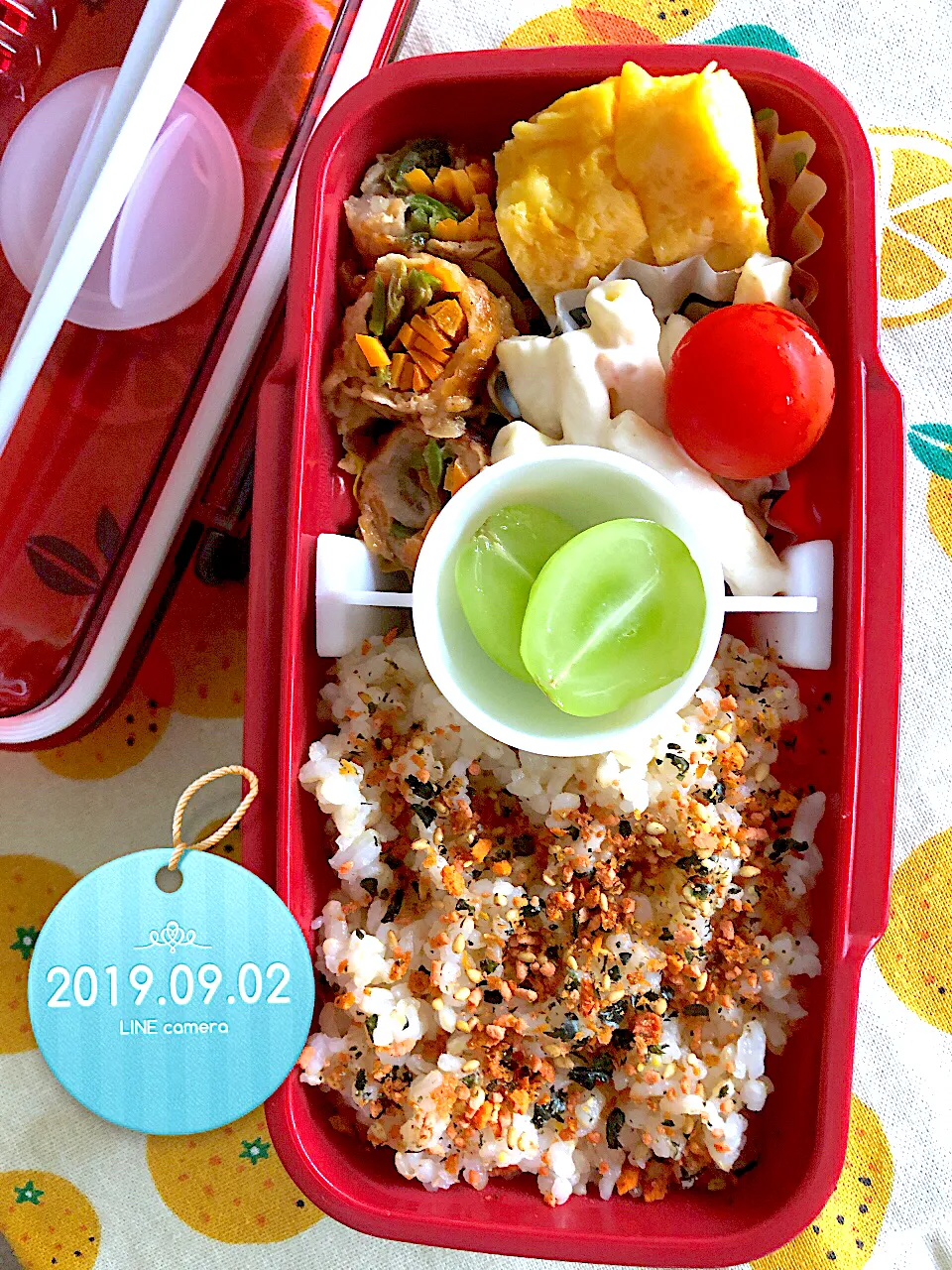 Snapdishの料理写真:豚肉の野菜巻きJKお弁当|harutomomamaさん