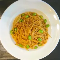 【簡単】枝豆と玉ねぎの和風パスタ|Chizuさん